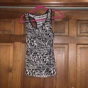 Zebra striped, zip back tank top